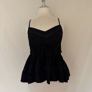 V neck straps top with front detail